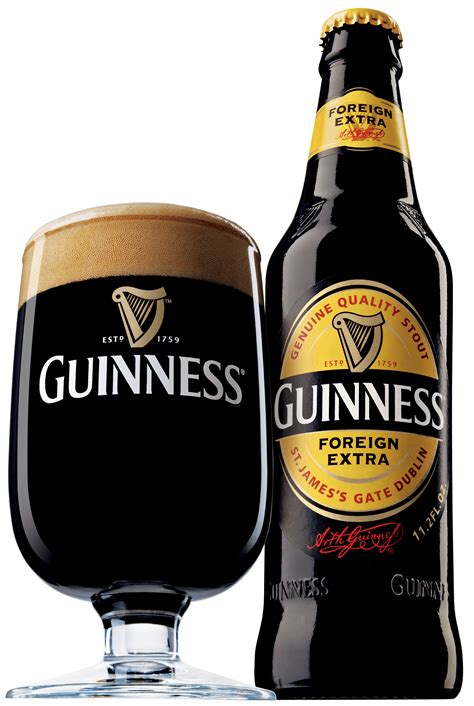 Guinness Foreign Extra Bottle And Glass Transparent Png Stickpng
