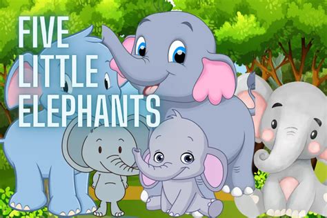 Five Little Elephants Nursery Rhyme Lyrics Video And Printable