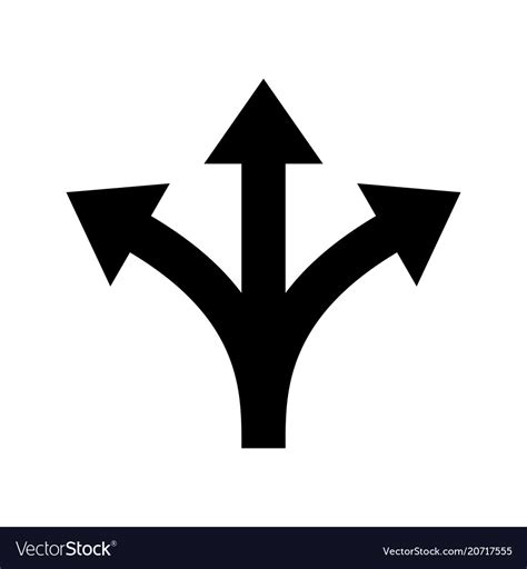 Three Way Direction Arrow Sign Royalty Free Vector Image