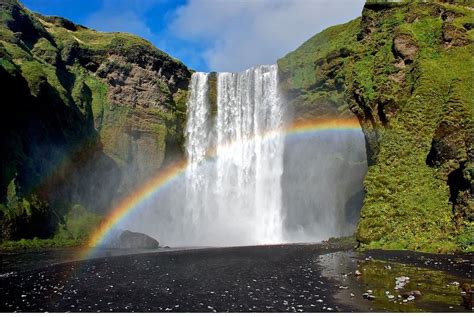 free photo rainbow by waterfall colorful lake rainbow free download jooinn