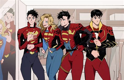 Artwork The Super Family Trying On Their New Clothes By Hokkemaruyaki R DCcomics
