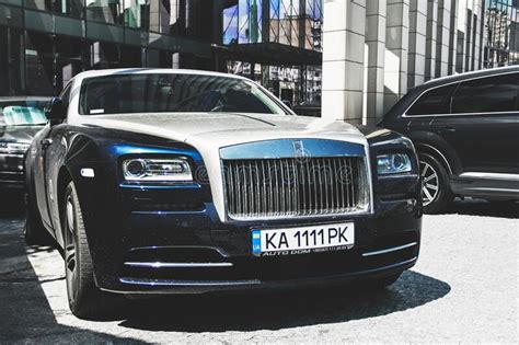 Kiev Ukraine June Luxury British Rolls Royce Wraith Car Parked In The City