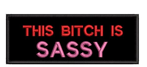 This Bitch Is Sassy 4 W X 15 T Ironsew On Decorative Patch