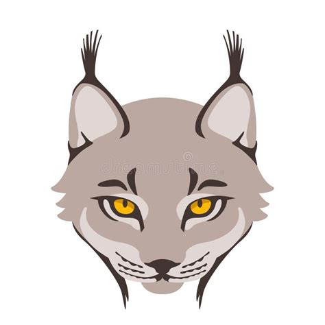 Lynx Face Vector Illustration Flat Style Front Stock Vector