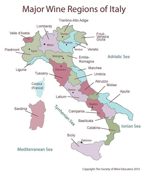 Top 6 Italian Wine Regions And Grapes Map Vintage Roots Organic