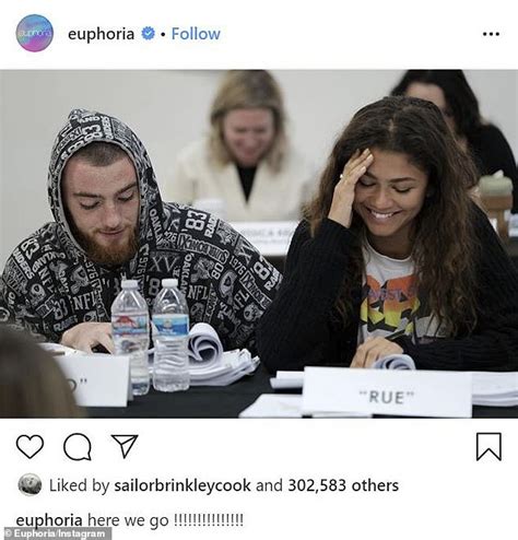 Zendaya Smiles Alongside Co Star Angus Cloud At The First Table Read