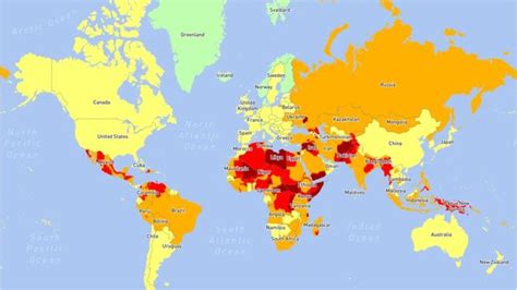 Bei Der Urlaubsplanung Bedenken Risiko Weltkarte 2023 Zeigt Die