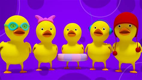 Little Ducks Poem Five Little Ducks 3d Nursery Rhymes Kids Songs