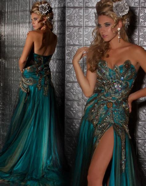 Peacock Couture Dress Peacock Prom Dress Mac Duggal Prom Dresses