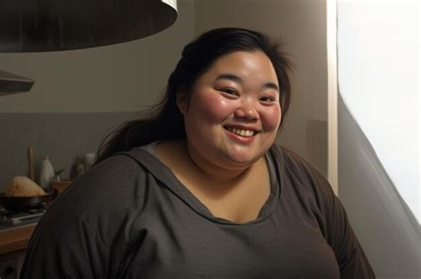 Premium Ai Image Asian Fat Girl Happy Expression At New Home Ai Generated