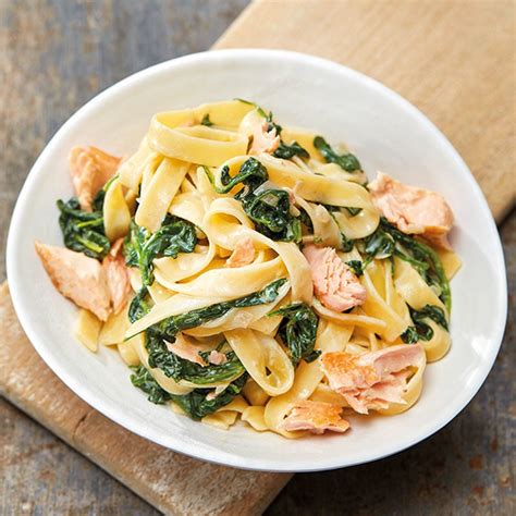 Tagliatelle mit Lachs und Spinat Gesunde Rezepte