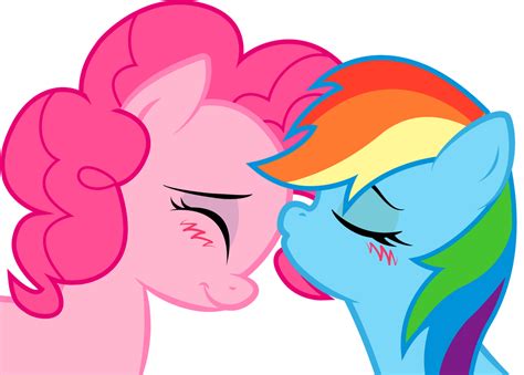Rainbow Dash And Pinkie Sweet Kiss By Kennyklent On Deviantart