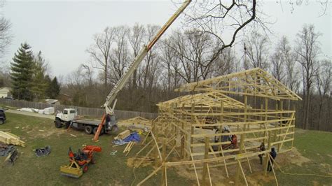 Pole Barn Truss Setting Post Frame Building Ep 6 YouTube Post Frame