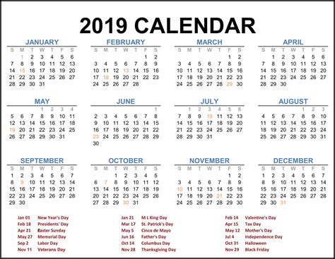 ?malaysia 2018 holiday calendar is a must have app for every malaysians. 2019 Federal Holiday Calendar - Free Printable Calendar ...
