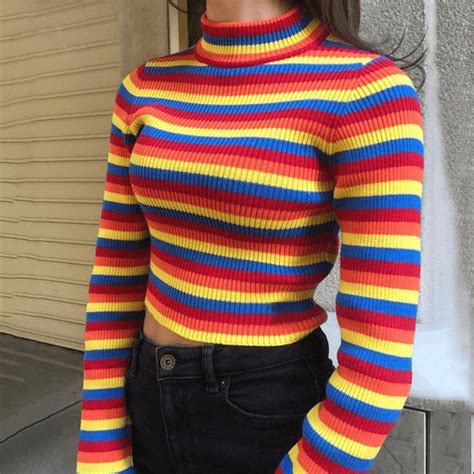 Aesthetic Cute Rainbow Sweater Cosmique Studio