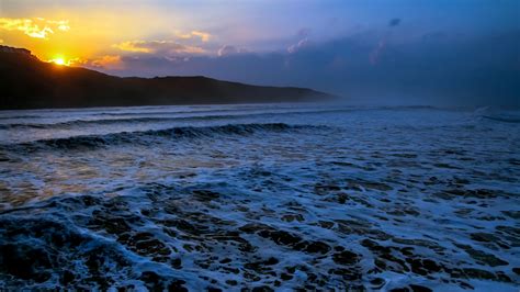 2560x1440 Ocean Waves Sunset 1440p Resolution Wallpaper Hd Nature 4k