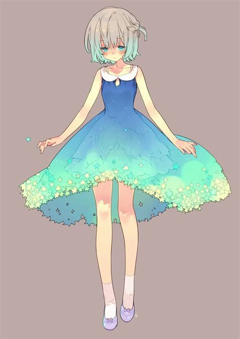 D G Light Blue Dress Anime Cô Gái Trong Anime Hình Vẽ Anime Anime