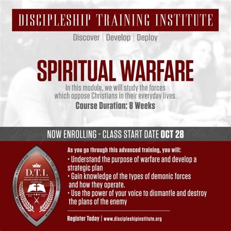 Discipleship Training Institute Spiritual Warfare Course Curriculum