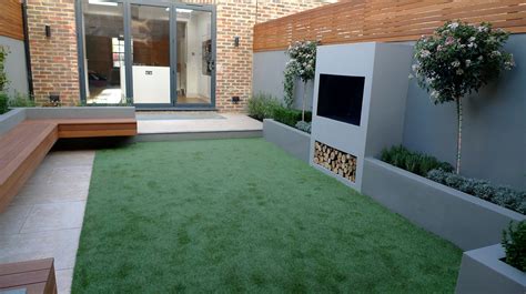 With the right design, your garden. Modern garden designer London artificial grass hardwood ...