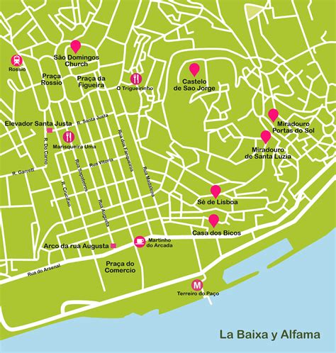 Mapa De Lisboa Plano Con Rutas Turísticas