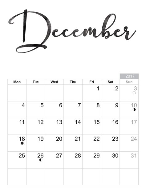 December 2017 Calendar Wallpapers Wallpaper Cave