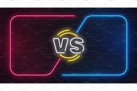 Vs Neon Versus Battle Game Banner Gaming Banner Battle Games Game