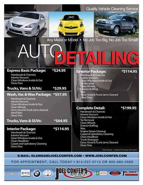 Car Detailing Price List Template Klauuuudia