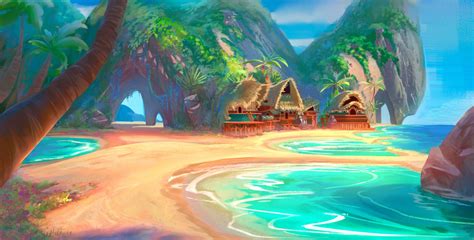 Artstation Kkachii Island Emylie Boivin Moana Concept Art Pixar