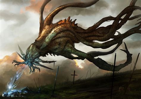 Primordial Reaper By Vincentvanhoof Elder God Hp Lovecraft Soul Stealer Leech Floating Flying