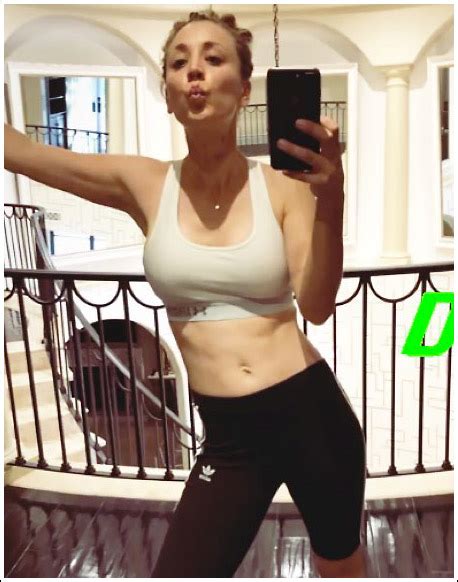 Kaley Cuoco Selfies Her Ginormous Bosom In A Tiny Sports Bra