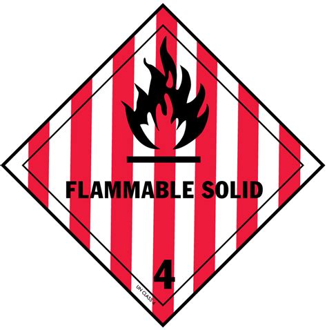D O T Flammable Solid Label For Hazardous Materials Class 4
