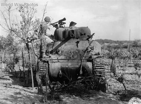 Knocked Out M4a1 Sherman Of The 753rd Tank Battalion 28 August 1944