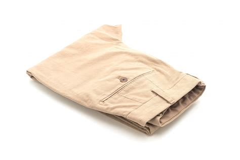 Premium Photo Beige Folded Trousers