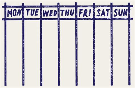 A Weekly Calendar Monday Through Sunday Stock Illustration Download