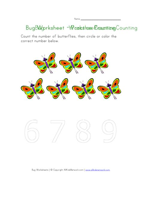Practice Counting Bug Worksheet Printable Pdf Download