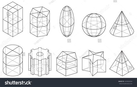 Outline Set Of Geometric Shapes Vector Illustration 243464554