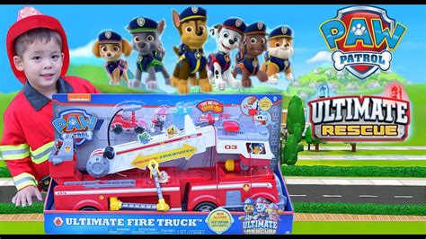 Newpaw Patrol Ultimate Rescue Fire Truck Unboxingreview Youtube