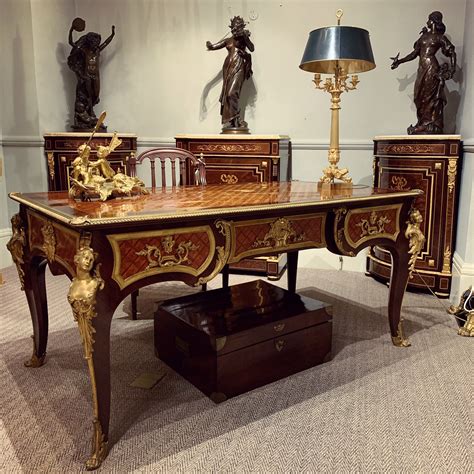 Dating to circa 1890, this bureau plat by Francois Linke is a wonderful