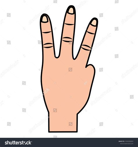 Hand Showing Three Fingers Gesture Royalty Free Stock Vector