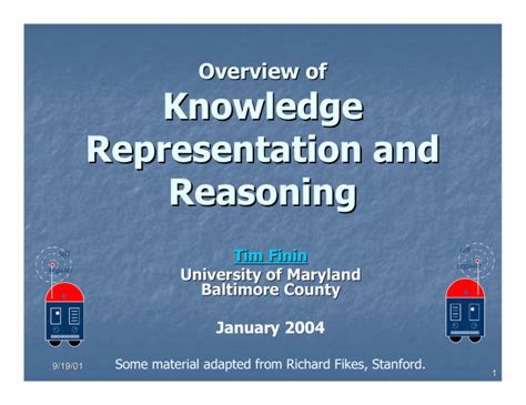 Knowledge Representation And Reasoning Overview Of