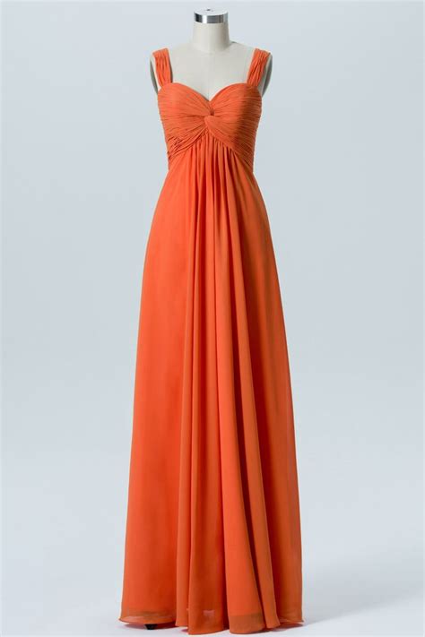 Model B07625 Simple Prom Dress Orange Bridesmaid Dresses Cheap Bridesmaid Dresses