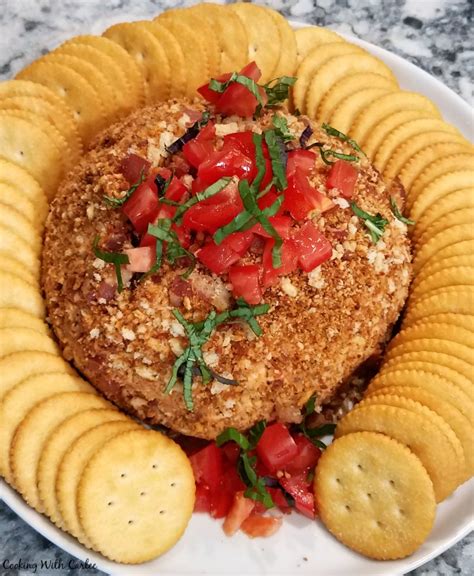 Pour the garlic and oil into a mixing bowl and allow to cool slightly. The Best Bruschetta Cheese Ball - Best Round Up Recipe ...