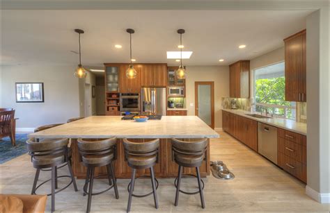 Open Kitchen With Large Island Island With Seating Kitchen Remodel