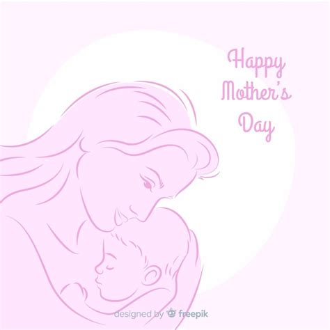 Fondo Madre Abrazando A Su Bebé Día De La Madre Vector Gratis