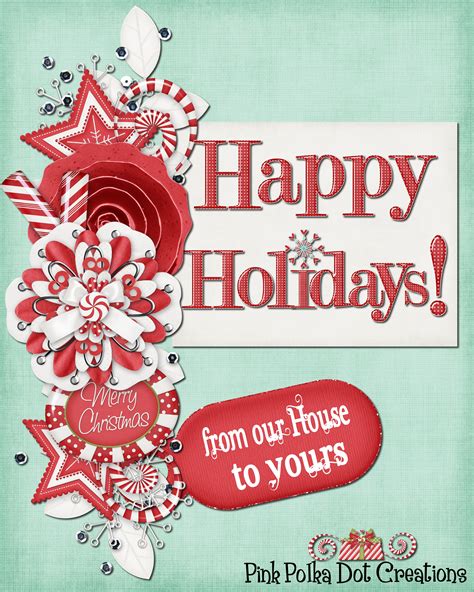 Christmas Sayings 001 Happy Holidays Pink Polka Dot Creations