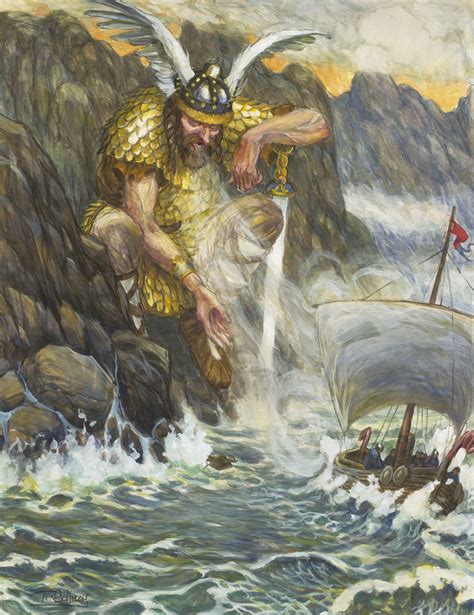 Njörðr Is A God Among The Vanir Njörðr Father Of The Deities Freyr And Freyja By His Unnamed