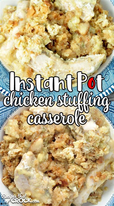 (again, if the chicken is frozen, cook for 20 minutes.) when the cooking time is up, press cancel and use the quick release valve. This Instant Pot Chicken Stuffing Casserole recipe is ...