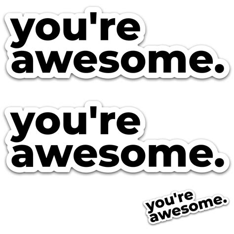 Youre Awesome Text Decal Funny Quote Vinyl Bumper Sticker 2 Pack