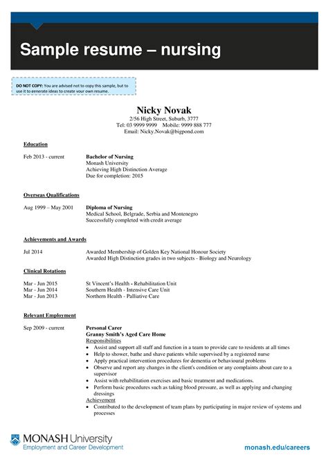 Template Cv Nurse Registered Nurse Resume Sample And Writing Guide