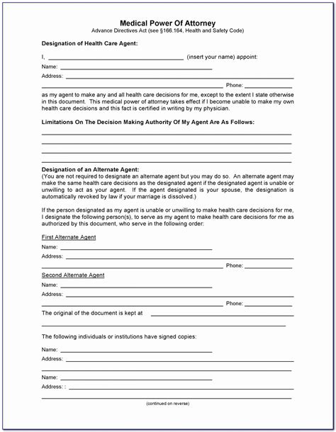 Free Printable Legal Forms For Power Of Attorney Printable Forms Free Online
